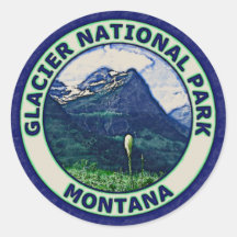Glacier National Park Round Sticker