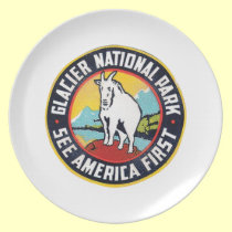 Glacier National Park See America First plates