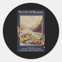 Glacier National Park Waterton Lakes Round Sticker
