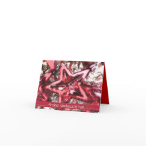 Glad Christmas, red shining star cards