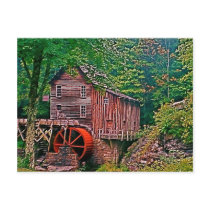 Glade Creek Grist Mill Post Card postcards