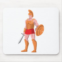 gladiator roman centurion warrior standing mouse pad