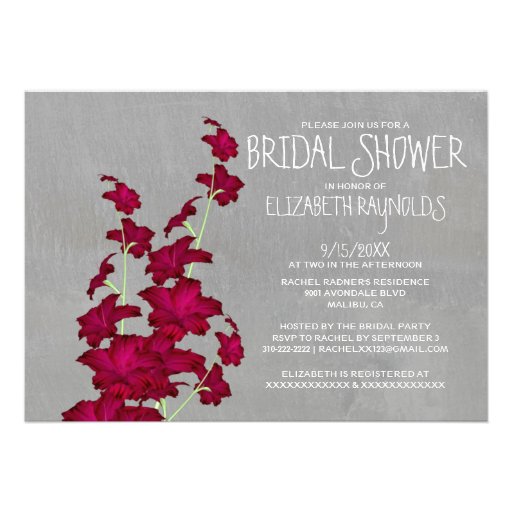 Gladiolas Bridal Shower Invitations