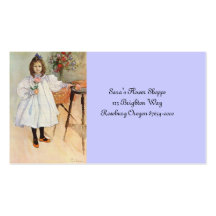 Gladys Holding a Pink Rose Business Card Template