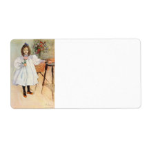 Gladys Holding a Pink Rose Custom Shipping Labels
