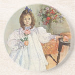 Gladys Holding a Pink Rose Drink Coasters