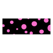 Glam Black with Pink Polka Dots Business Card