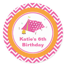 Glam Camp Makeover Girls Birthday Envelope Seal Sticker