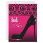 Glam Damask Stiletto Bridal Shower invitations