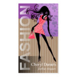"Glam Fashion Covergirl"  Fashion Designer Stylist Business Card Template