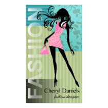 "Glam Fashion Covergirl"  Fashion Designer Stylist Business Card Template