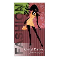 "Glam Fashion Covergirl"  Fashion Designer Stylist Business Card Template