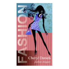 "Glam Fashion Covergirl" Fashion Designer Stylist Business Card