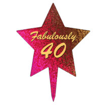 Glam Lady's 40th Birthday cake picks