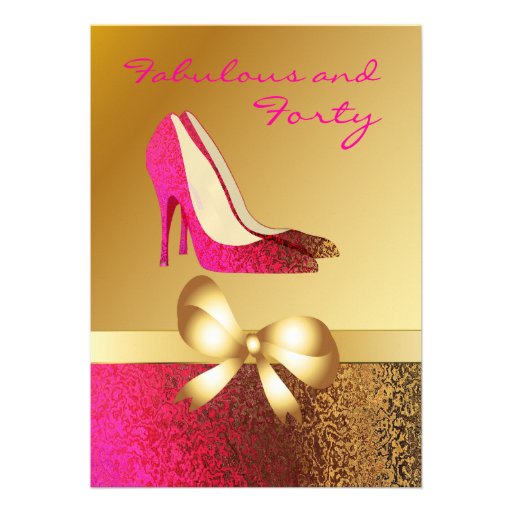 Glam Lady's Stiletto Custom Birthday Invitation