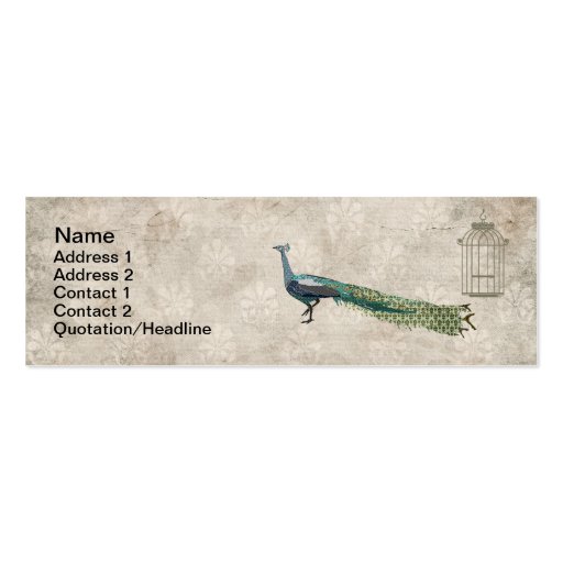 Glam Peacock  Business Cards (front side)