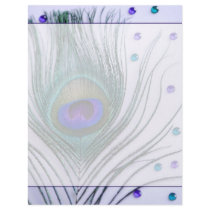 Glam Peacock Feather Purple Letterhead Design