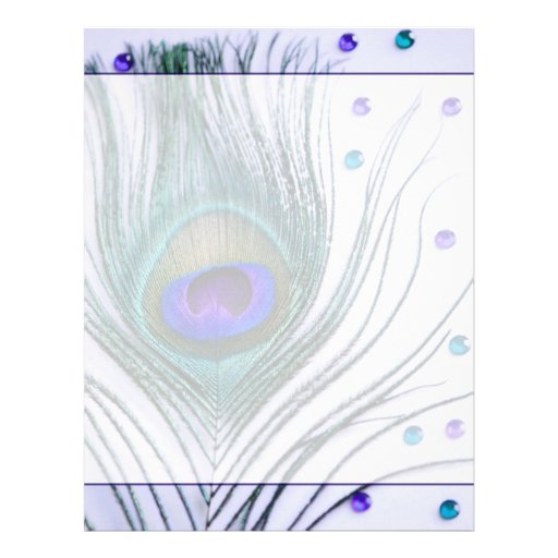 Glam Peacock Feather Purple Letterhead Design
