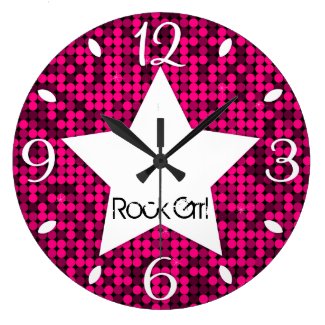 Glam Star Pink Custom Clock