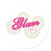 glam round sticker