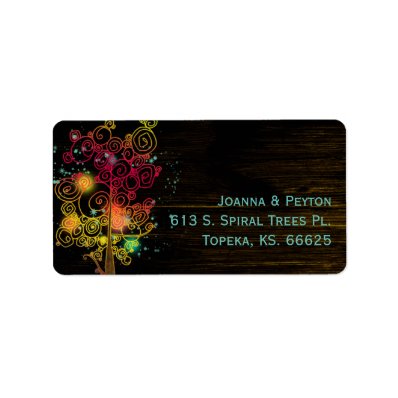Glam Trees Rustic Country Wedding Label