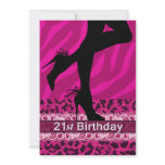 Glamalicious Sexy Legs Zebra Leopard 21st Birthday Personalized Invitation