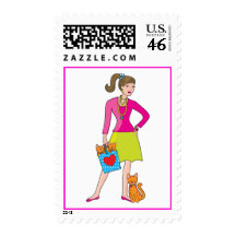 Glamor Girl Postage Stamp
