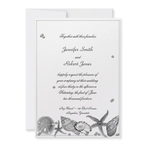 Glamorous Beach in Silver Invitation invitation