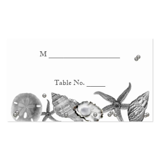 Glamorous Beach in Silver Wedding Place Cards Business Cards (front side)