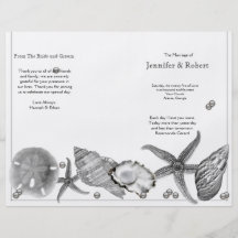 Glamorous Beach in Silver Wedding Program Full Color Flyer