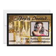 Glamorous Bubbly Photo Invitations invitation