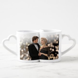 Glamorous Couple with Twinkling Bokeh - Lovers Mug Couples' Coffee Mug Set