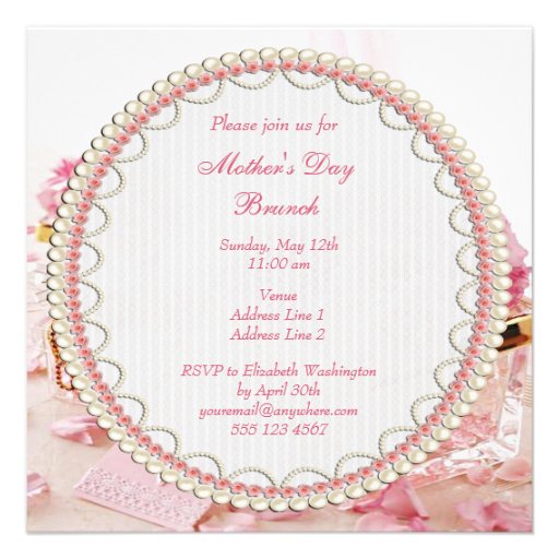Glamorous Flowers & Boxes Mother's Day Brunch Personalized Invitation