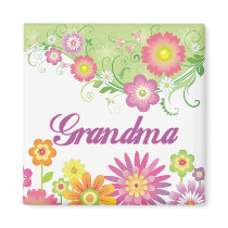 Glamorous flowers Grandma magnets