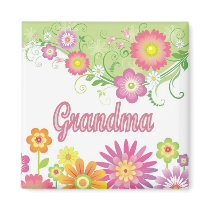 Glamorous flowers Grandma magnets