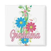 Glamorous flowers Grandma magnets