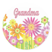 Glamorous flowers Grandma stickers