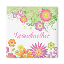 Glamorous flowers Grandmother magnets