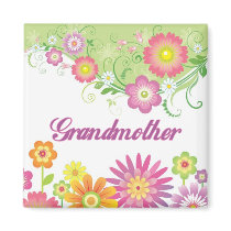 Glamorous flowers Grandmother magnets