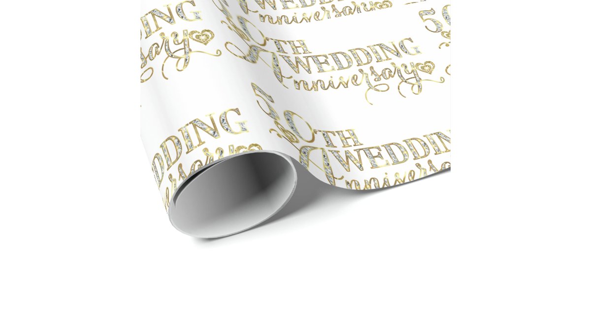 ... Glitter 50th Wedding Anniversary Pattern Wrapping Paper Zazzle