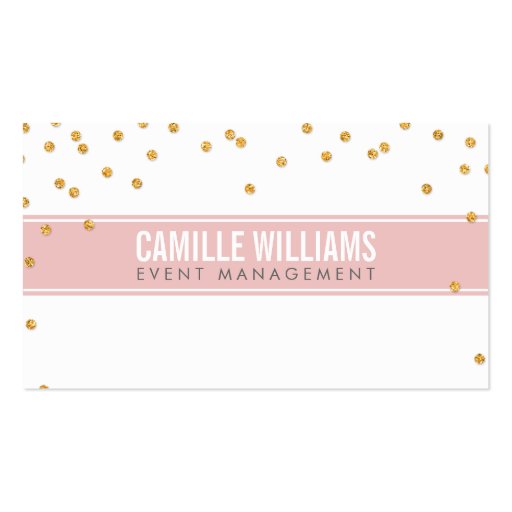 GLAMOROUS gold sparkly glitter confetti baby pink Business Card (front side)