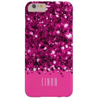 Glamorous Hot Pink Sparkly Glitter Confetti Case Barely There iPhone 6 Plus Case