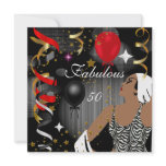 Glamorous Lady Fabulous 50 Fifty Birthday Party 3 invitations