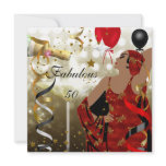 Glamorous Lady Fabulous 50 Fifty Birthday Party invitations