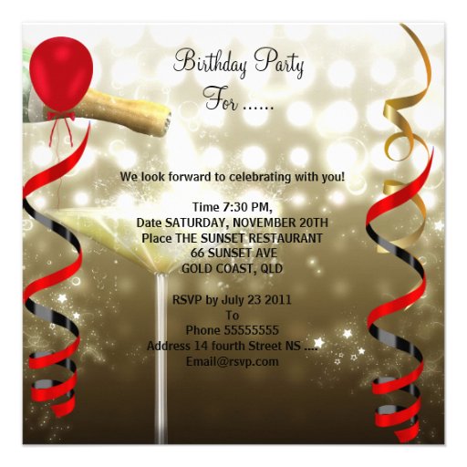 Glamorous Lady Fabulous 50 Fifty Birthday Party Personalized Invites