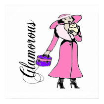 Glamorous Lady in Pink Poster posters