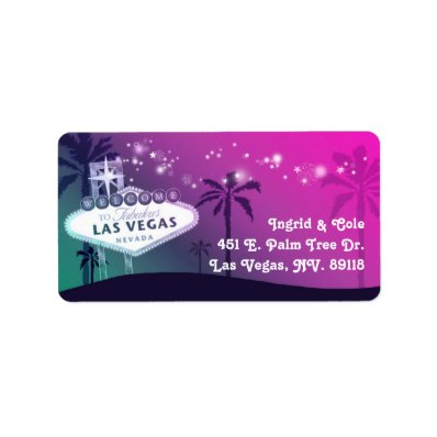 Glamorous Pink Las Vegas Wedding Label