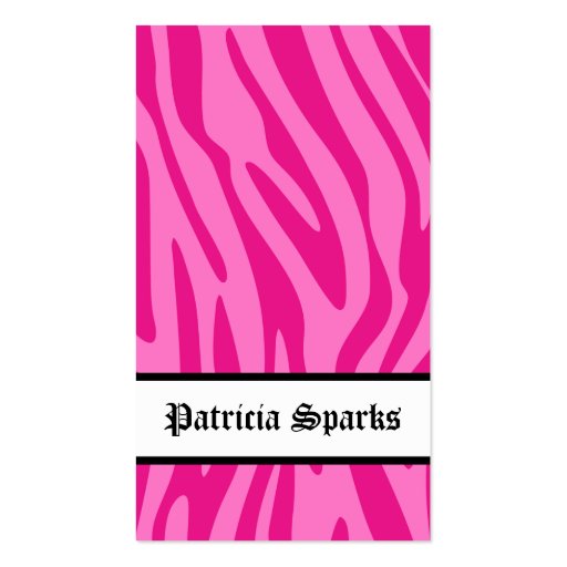 Glamorous Pink Zebra Business Card (back side)