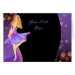 Glamorous pretty purple party girl cards cards