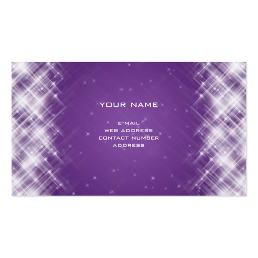 Glamorous Sparks Purple Business Card Templates (back side)